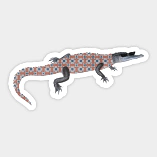 Crocodile with sunglasses Stars pattern Sticker